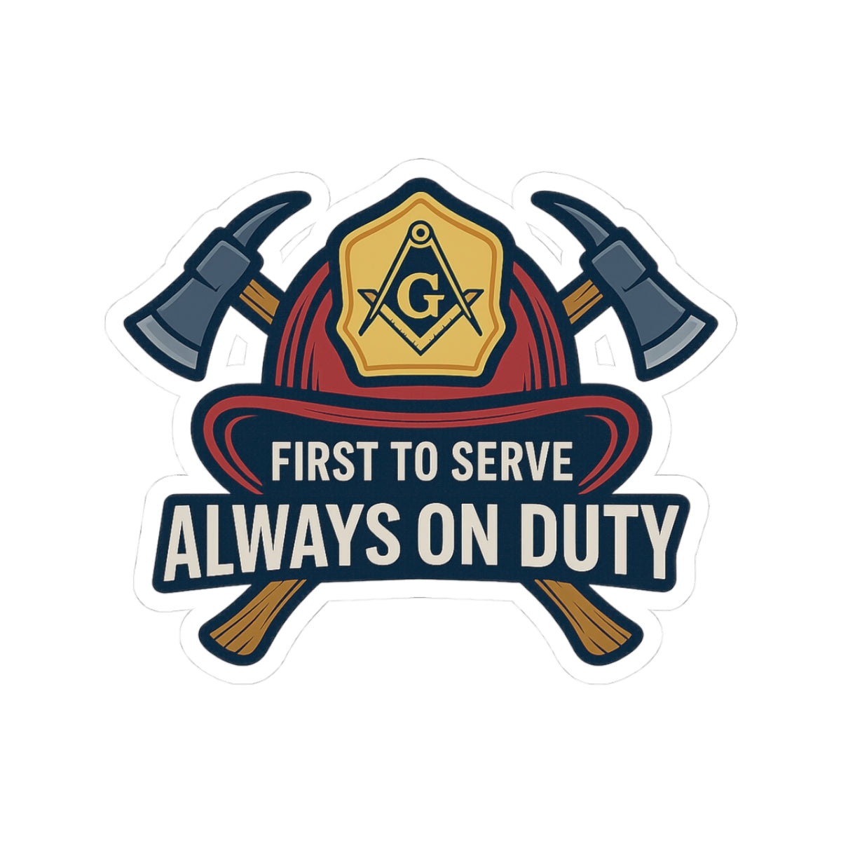 Master Mason Blue Lodge Sticker Decal – Firefighter Square & Compass G - Bricks Masons