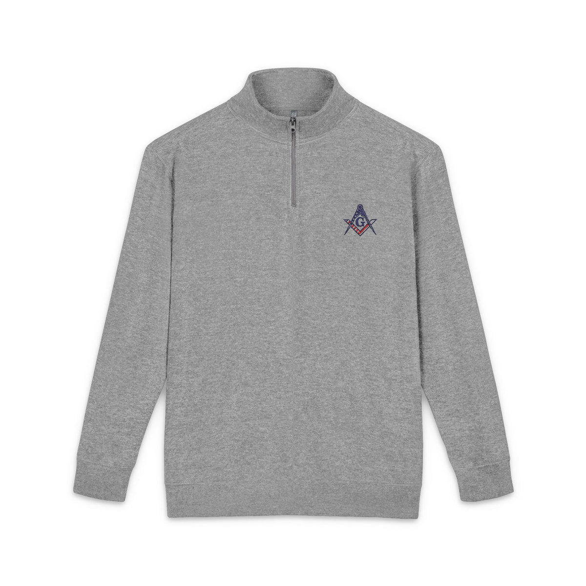 Master Mason Blue Lodge Sweatshirt - Embroidered S&C G with USA Flag Print