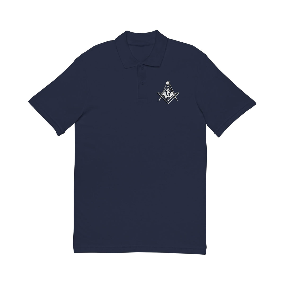 Master Mason Blue Lodge Canada Jurisdiction Polo Shirt - Embroidered Square & Compass G Canada Mason - Bricks Masons