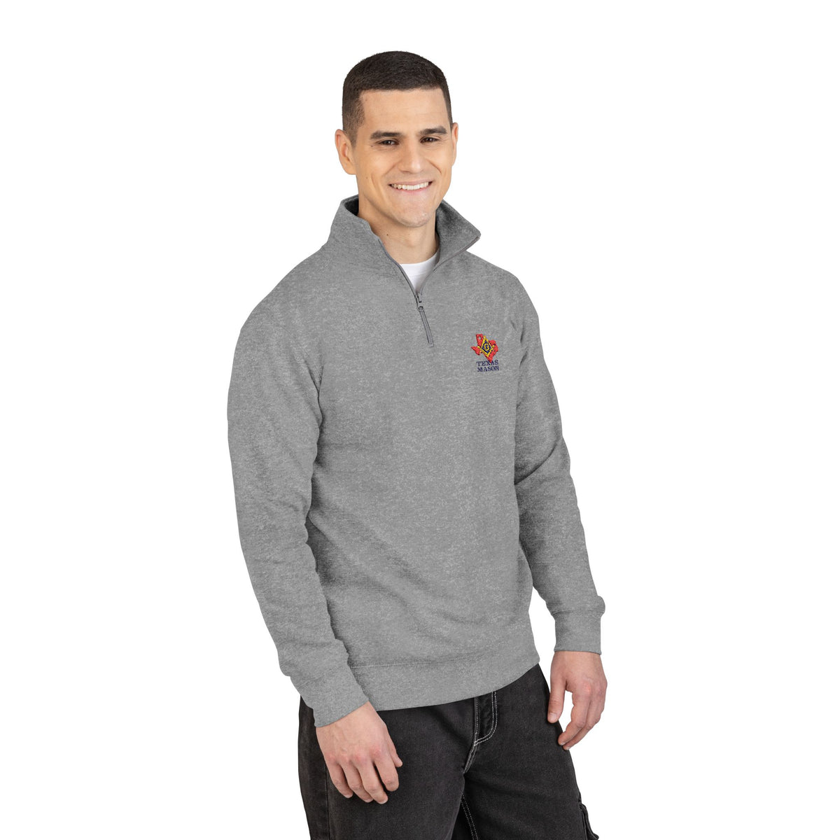 Master Mason Blue Lodge Sweatshirt - Square & Compass G Texas Mason Embroidery - Bricks Masons