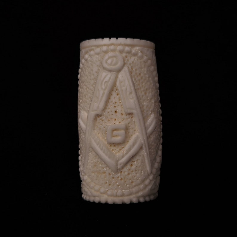 Master Mason Blue Lodge Meerschaum Pipe - Handmade With Velvet Case - Bricks Masons