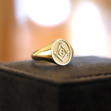 Master Mason Blue Lodge Ring - 10K to 18K Gold Various Sizes - Bricks Masons
