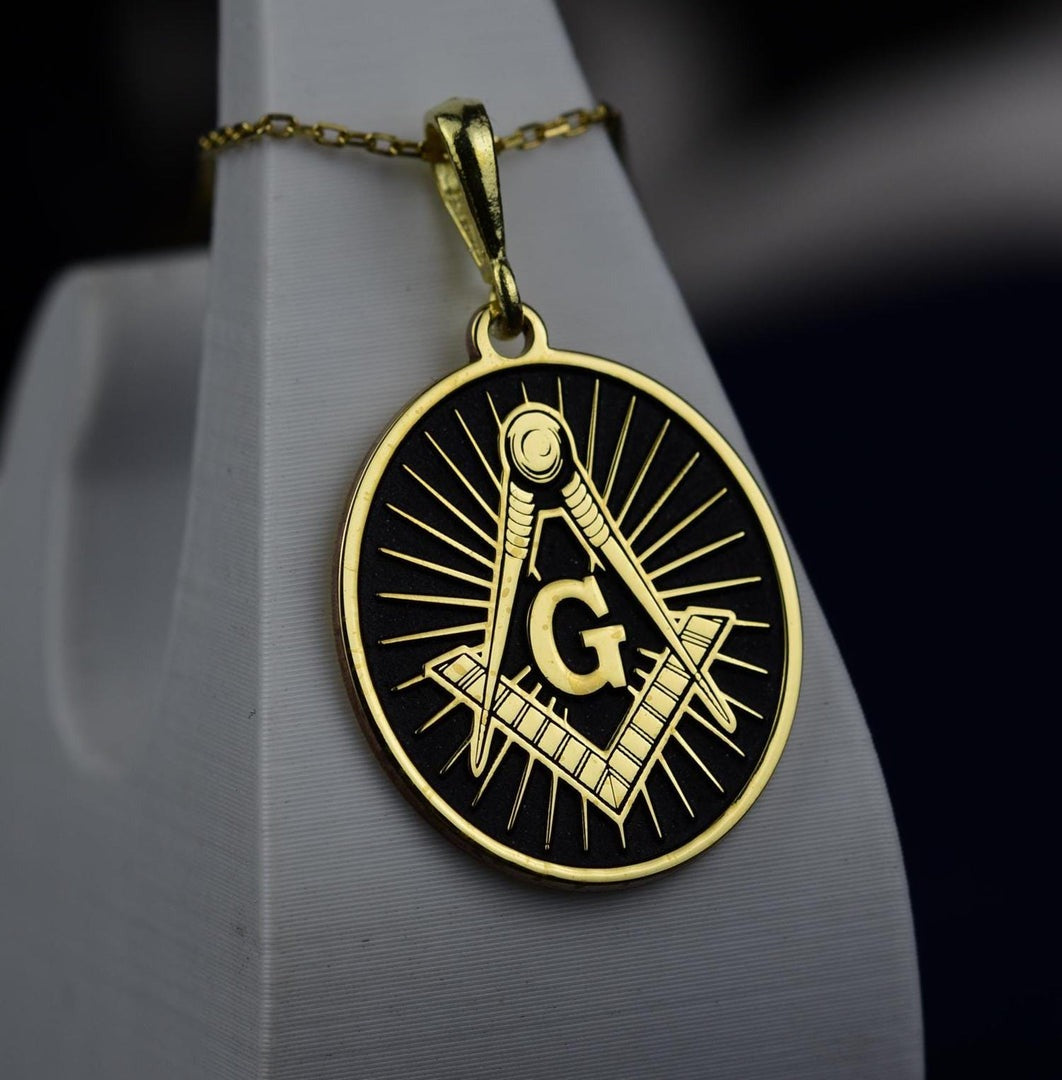 Master Mason Blue Lodge Necklace – Gold & Black Customizable - Bricks Masons