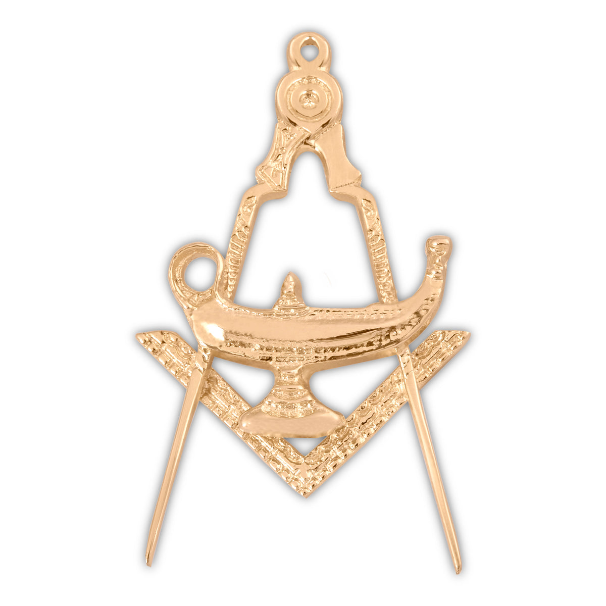 Master Mason Blue Lodge Collar Jewel - Gold Plated Square & Compass - Bricks Masons