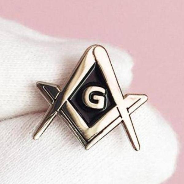 Master Mason Blue Lodge Lapel Pin - Square and Compass G Silver Color - Bricks Masons
