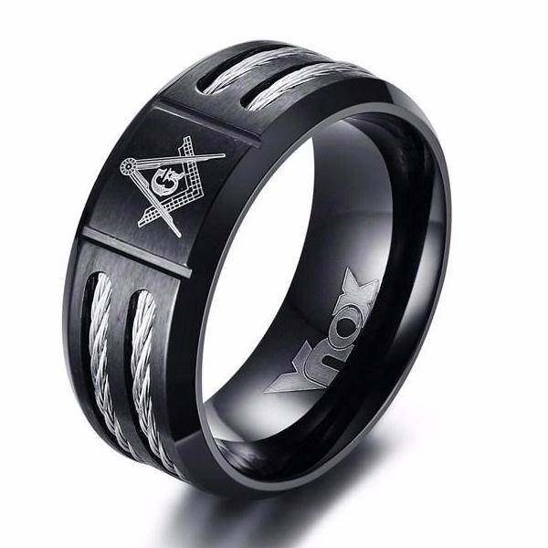 Master Mason Blue Lodge Ring - Black - Bricks Masons
