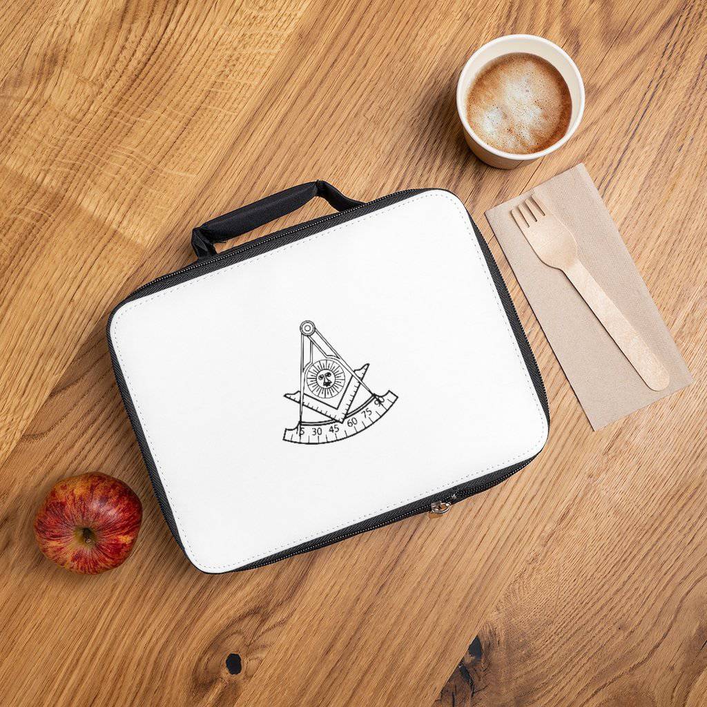 Past Master Blue Lodge Lunch Bag - Black & White - Bricks Masons