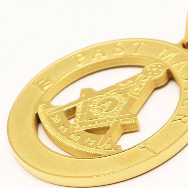 Past Master Blue Lodge Necklace - Gold Stainless Steel - Bricks Masons