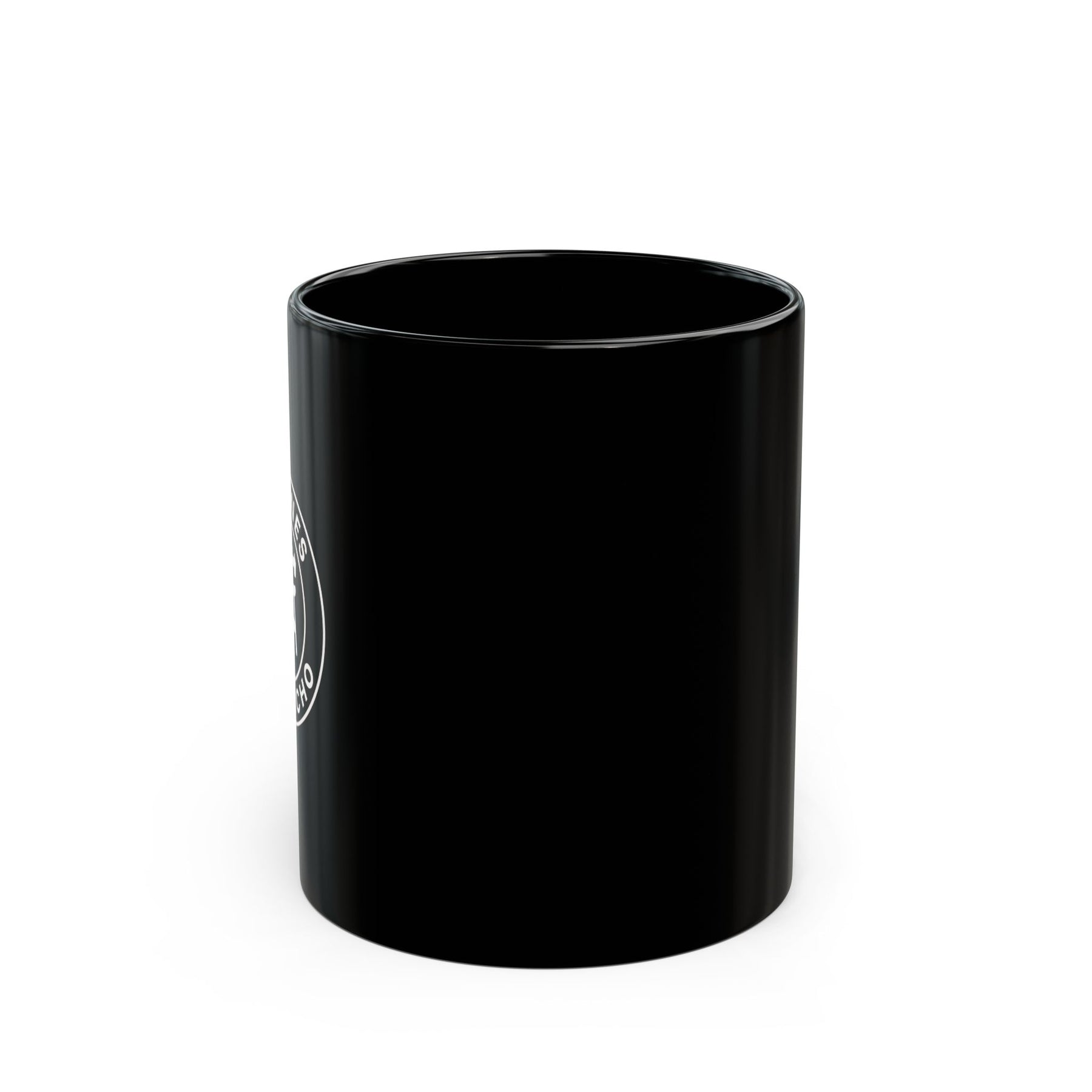 Heroines of Jericho Mug - Black with Spinning Wheel and Chair Emblem - Bricks Masons