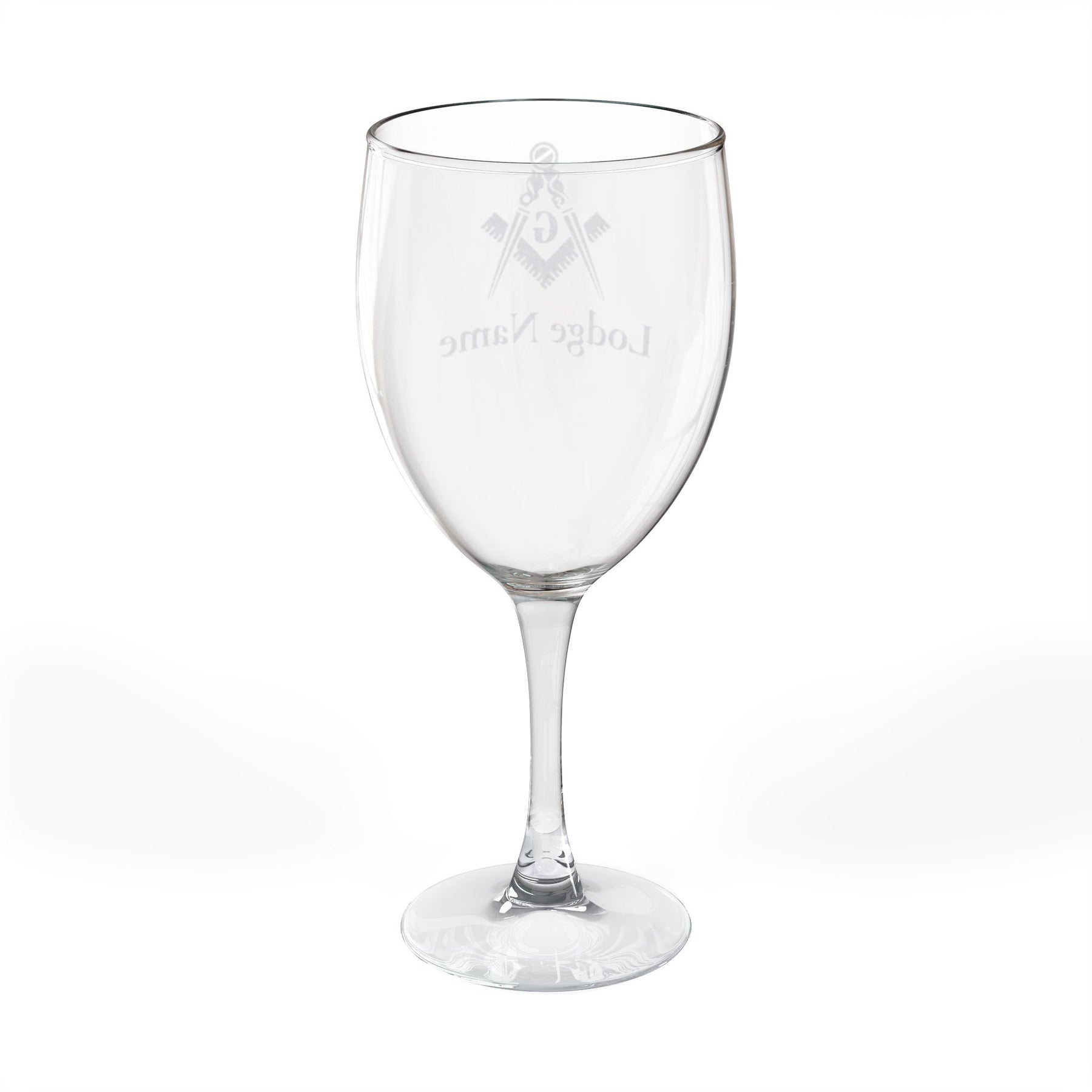 Master Mason Blue Lodge Wine Glass - Square & Compass G with Customization