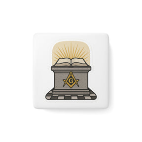 Master Mason Blue Lodge Magnet - Porcelain With Magnet - Bricks Masons