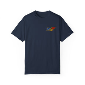 Master Mason Blue Lodge T-Shirt - Garment-Dyed Tennessee Mason - Bricks Masons
