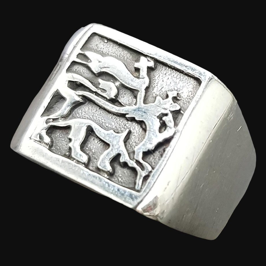 Lion Judah Rastafari Silver Ring 1.5 1.3 Cm 8 Gr Art 1145 - Bricks Masons