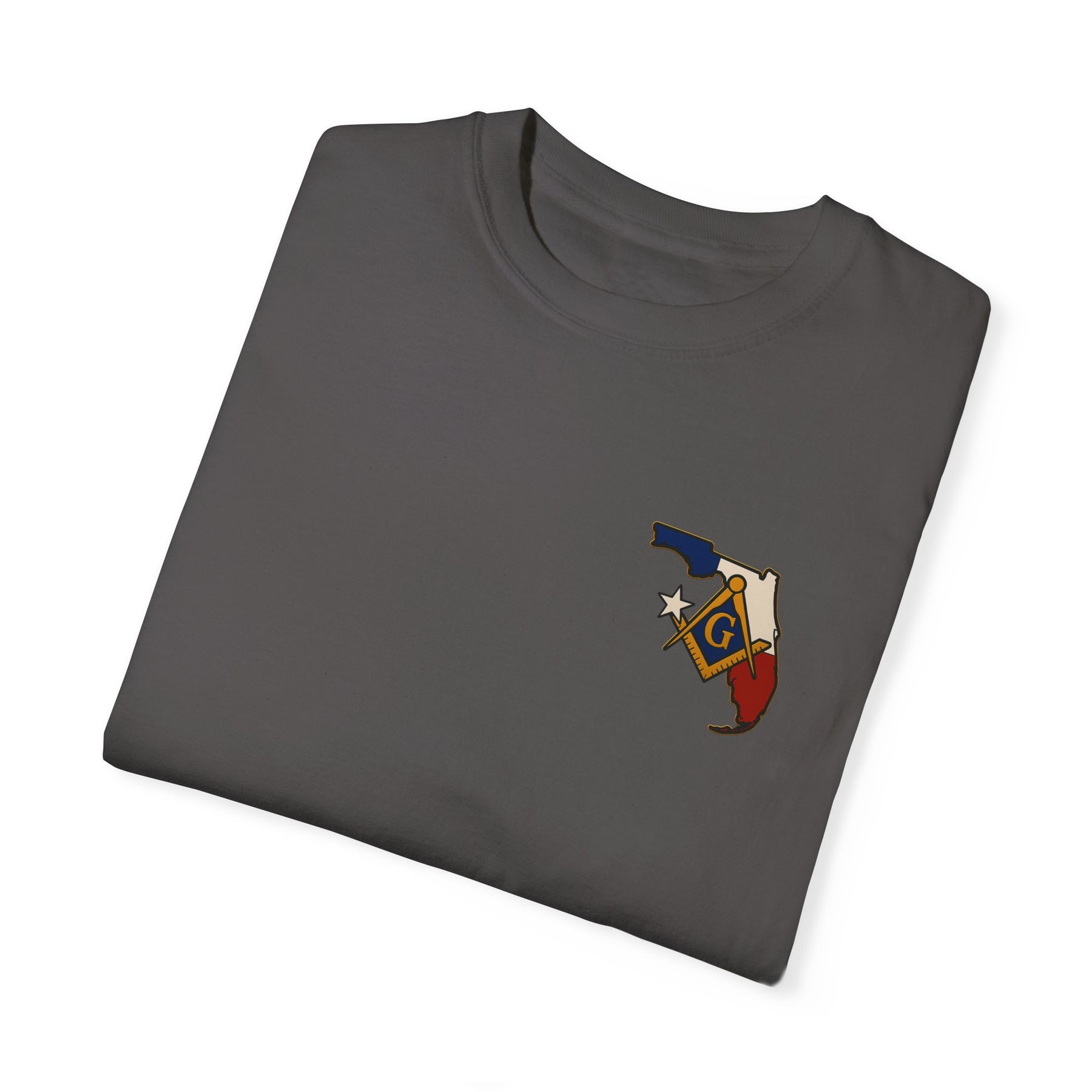 Master Mason Blue Lodge T-Shirt - Garment-Dyed Florida Mason - Bricks Masons