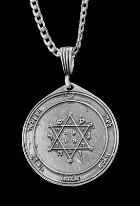 Solomon Pendant First and Second Pentacle consecrated to Jupiter in Silver 4 cm 12 gr 44 Seals of Solomon Art 1199 - Bricks Masons