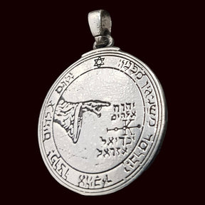 Solomon's Fifth Pentacle Pendant, Consecrated to the Moon, Silver, 4 cm, 20 g, 44 Seals of Solomon, Art. 1162 - Bricks Masons