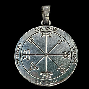Wiccan Pendant First and Second Pentacle Consecrated to the Sun In Silver 4.5 Cm 17.5 Gr Art 1166 - Bricks Masons