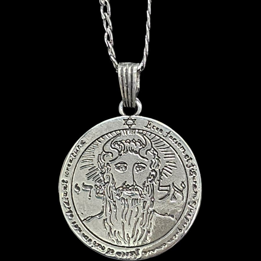 Wiccan Pendant First and Second Pentacle Consecrated to the Sun In Silver 4.5 Cm 17.5 Gr Art 1166 - Bricks Masons