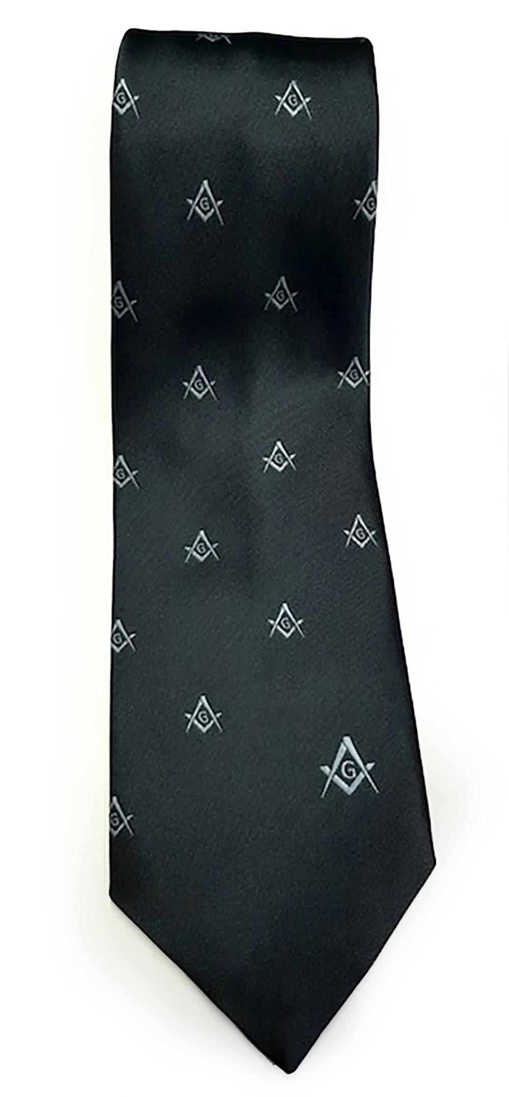 Master Mason Blue Lodge Necktie - Green with Square & Compass G