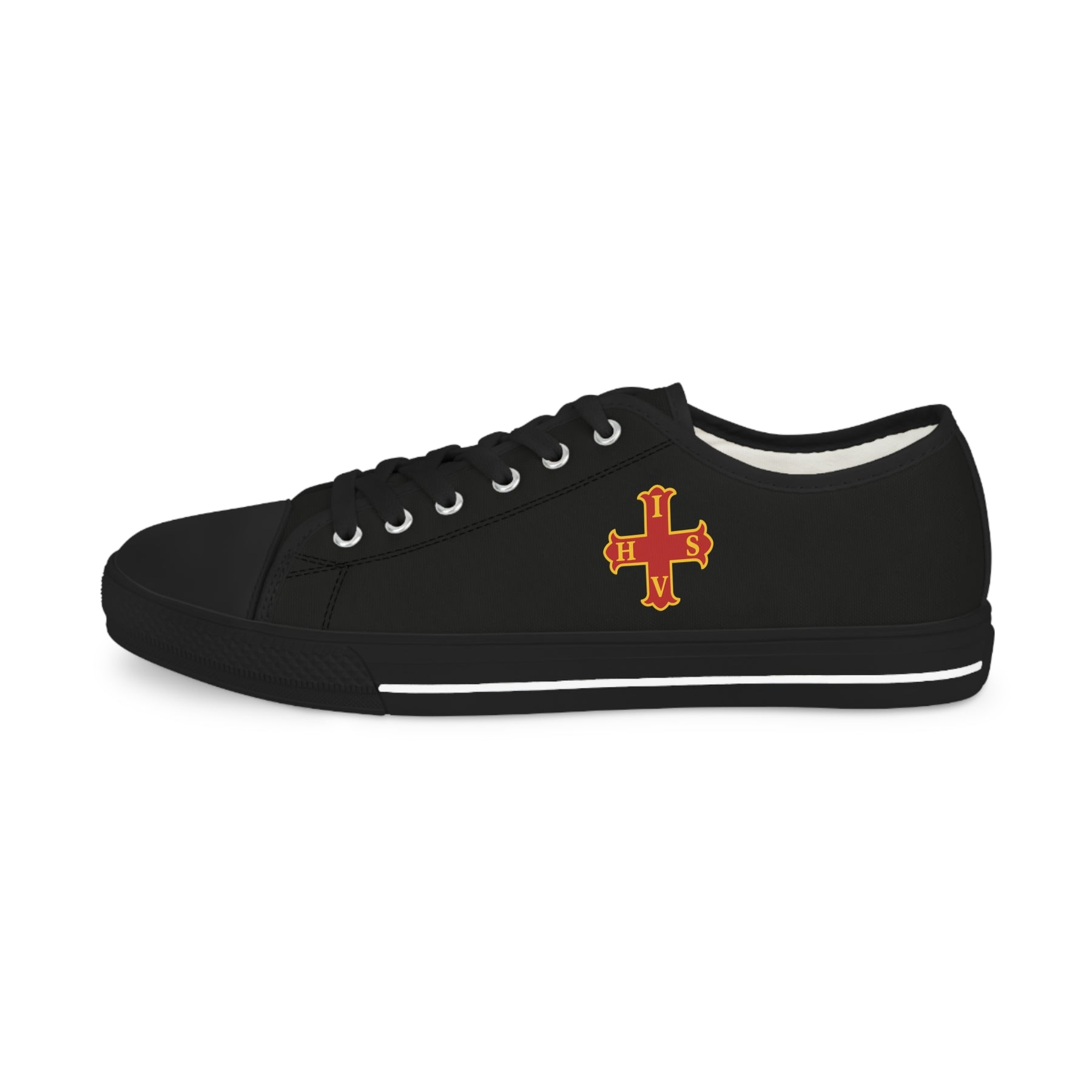 Red Cross of Constantine Sneaker - Low Top Sneaker Black & White - Bricks Masons