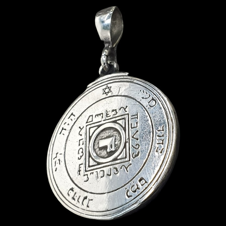 Solomon Pendant Fourth and Fifth Pentacle Consecrated to Venus Silver 3 Cm 12 Gr 44 Seals of Solomon Art 1205 - Bricks Masons