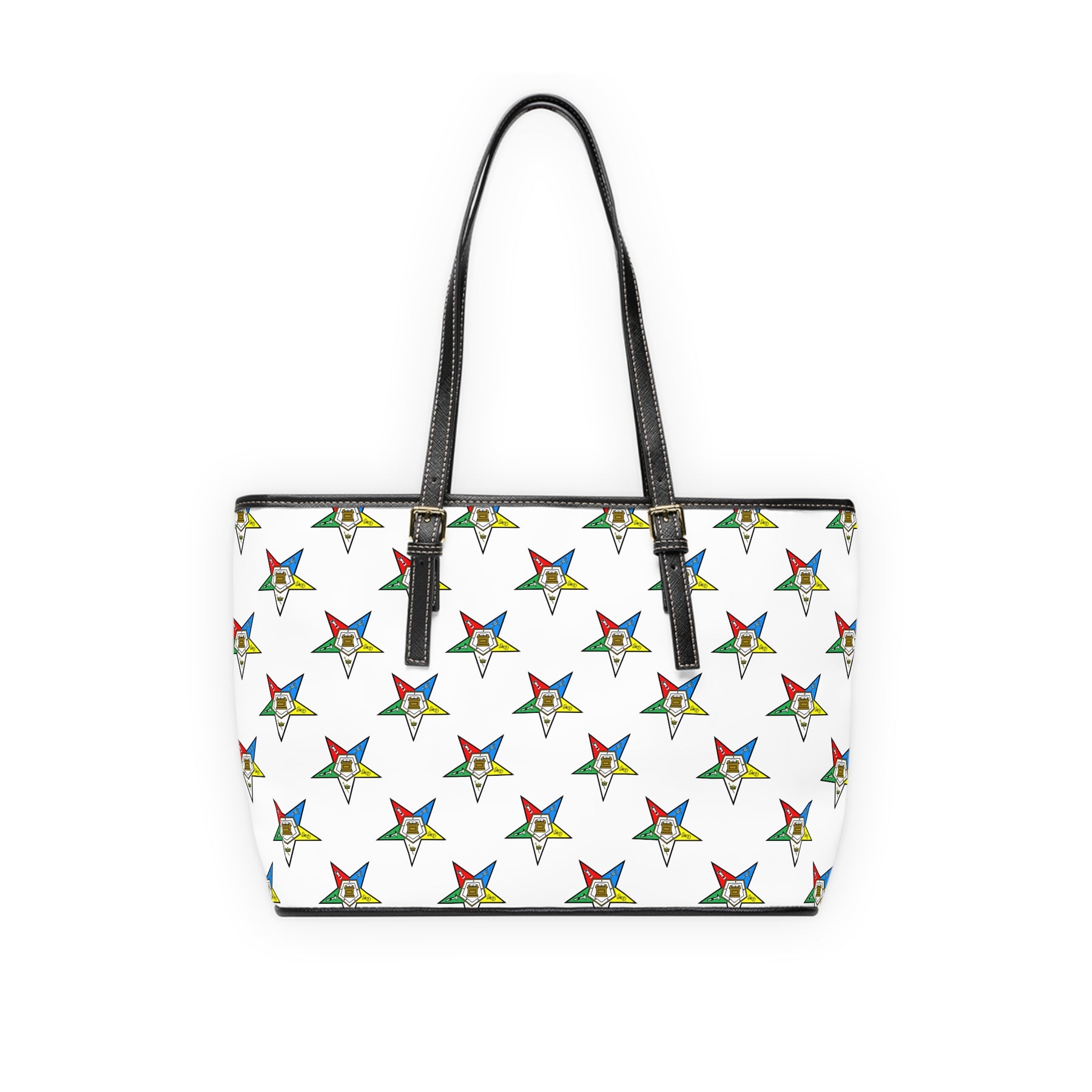 OES Handbag - White PU Leather With Stars - Bricks Masons