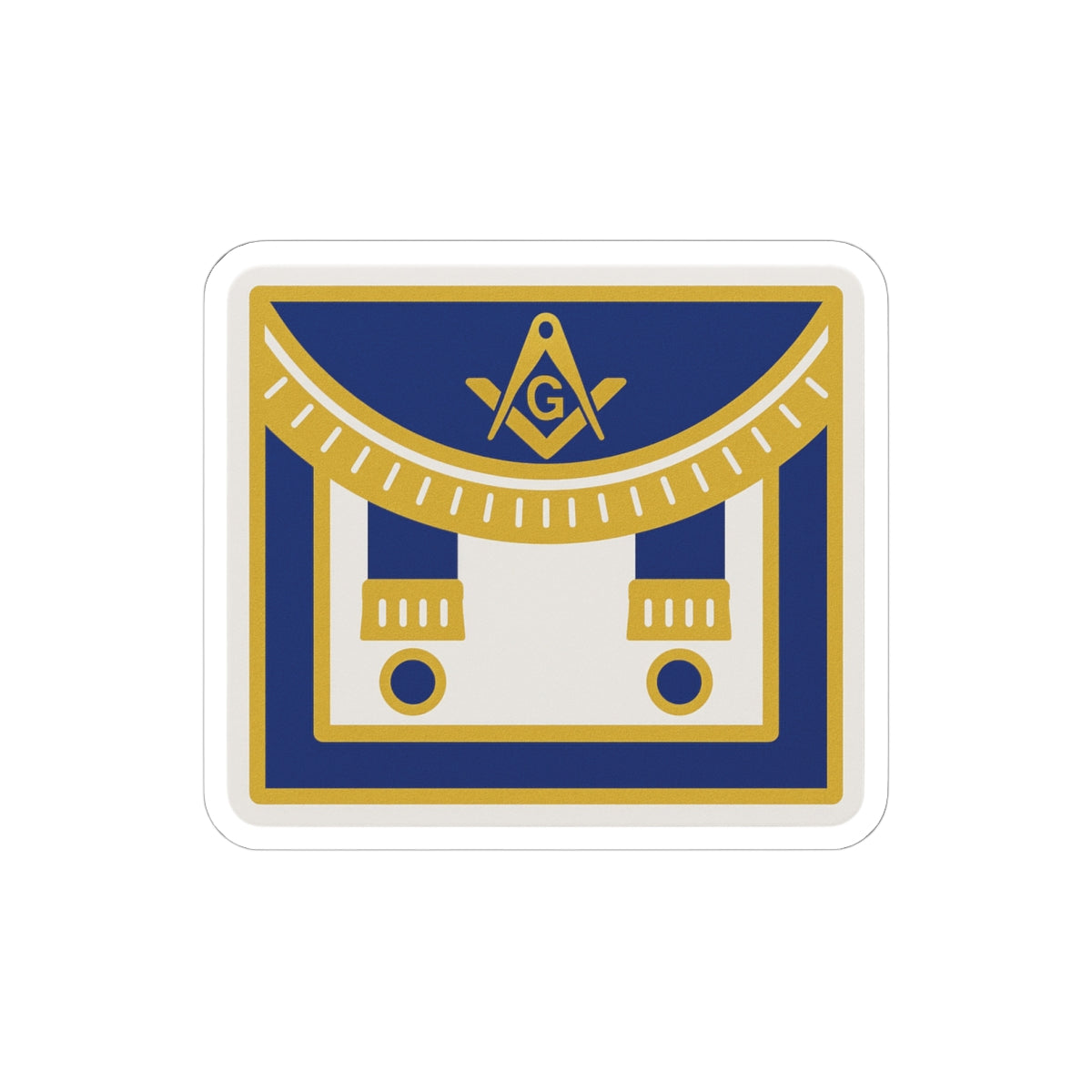 Master Mason Blue Lodge Sticker Decal - Kiss-Cut Blue Apron - Bricks Masons