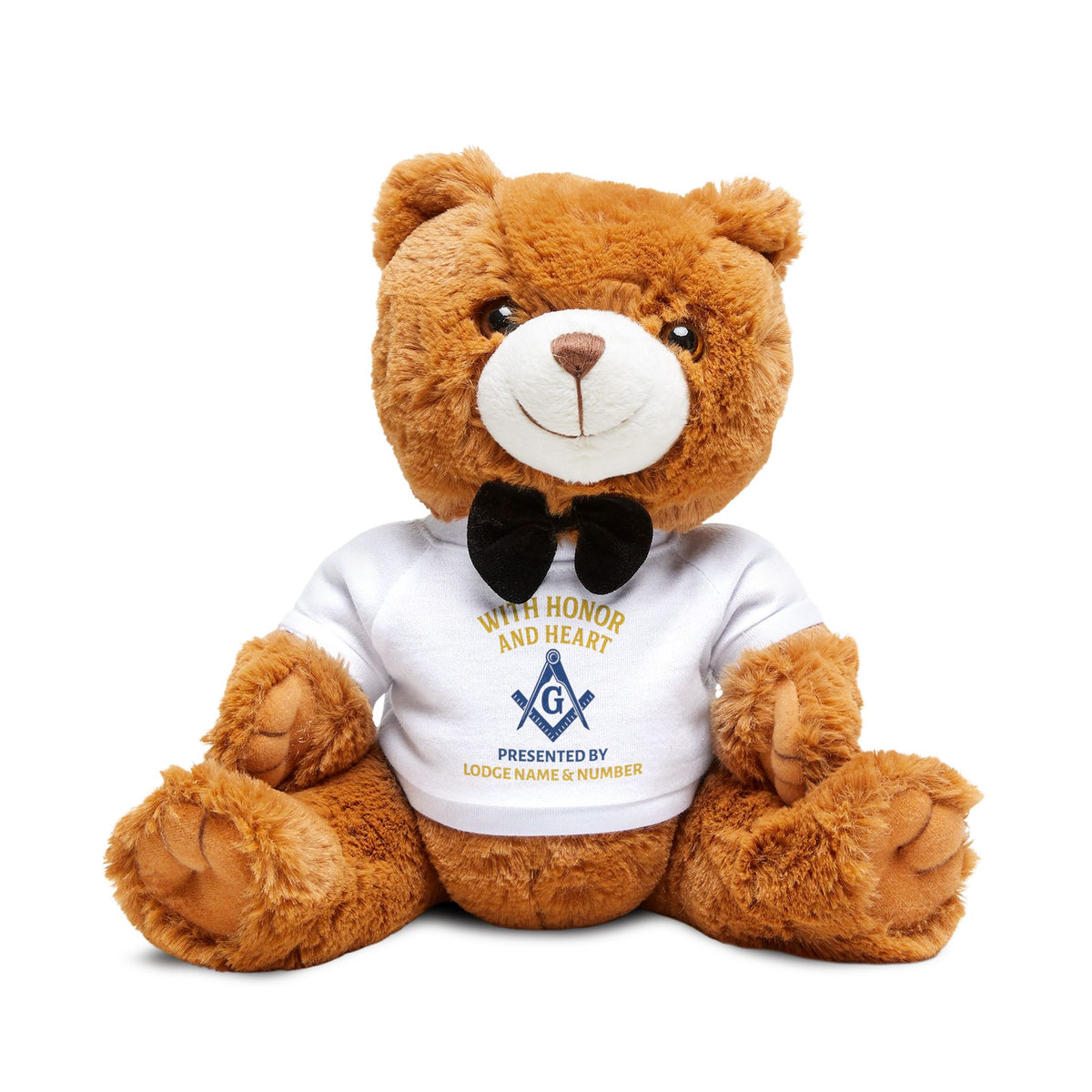 Master Mason Blue Lodge Teddy Bear - Personalizable Gift Plushie - Bricks Masons