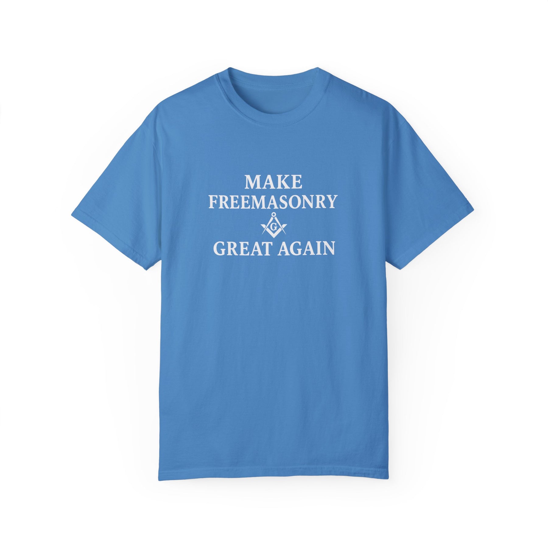 Master Mason Blue Lodge T-Shirt - Make Freemasonry Great Again Garment-Dyed Tee - Bricks Masons