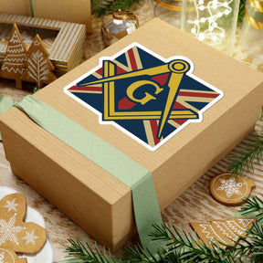 Master Mason Craft Sticker Decal - Kiss-Cut United Kingdom Mason Square & Compass G - Bricks Masons