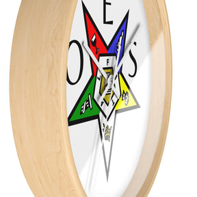 OES Clock - Colorful Star Emblem - Bricks Masons