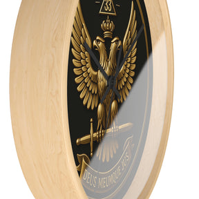 33rd Degree Scottish Rite Clock - Eagle Emblem with “Deus Meumque Jus 33” - Bricks Masons