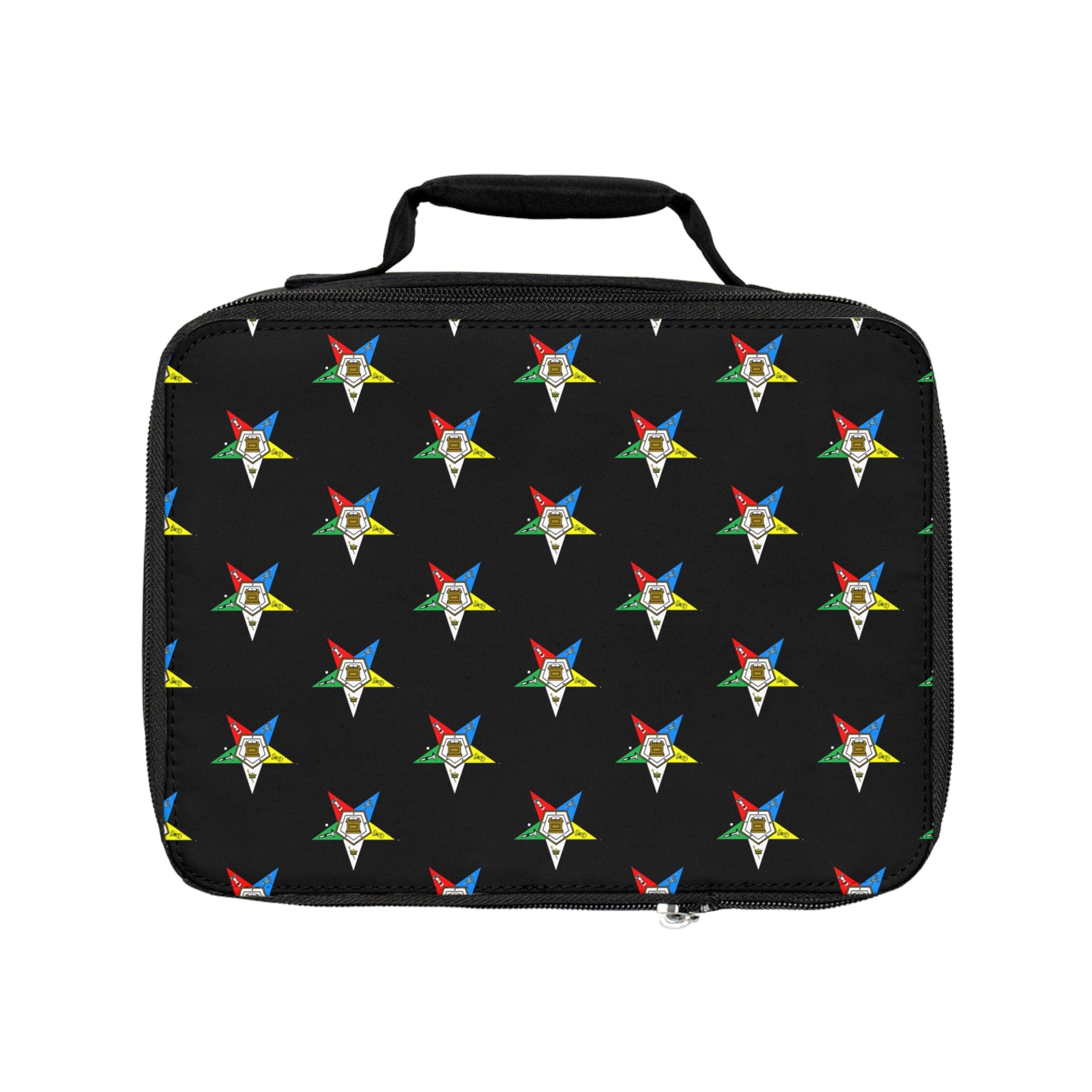 OES Lunch Bag - Black With Colorful Stars Fully Insulated - Bricks Masons