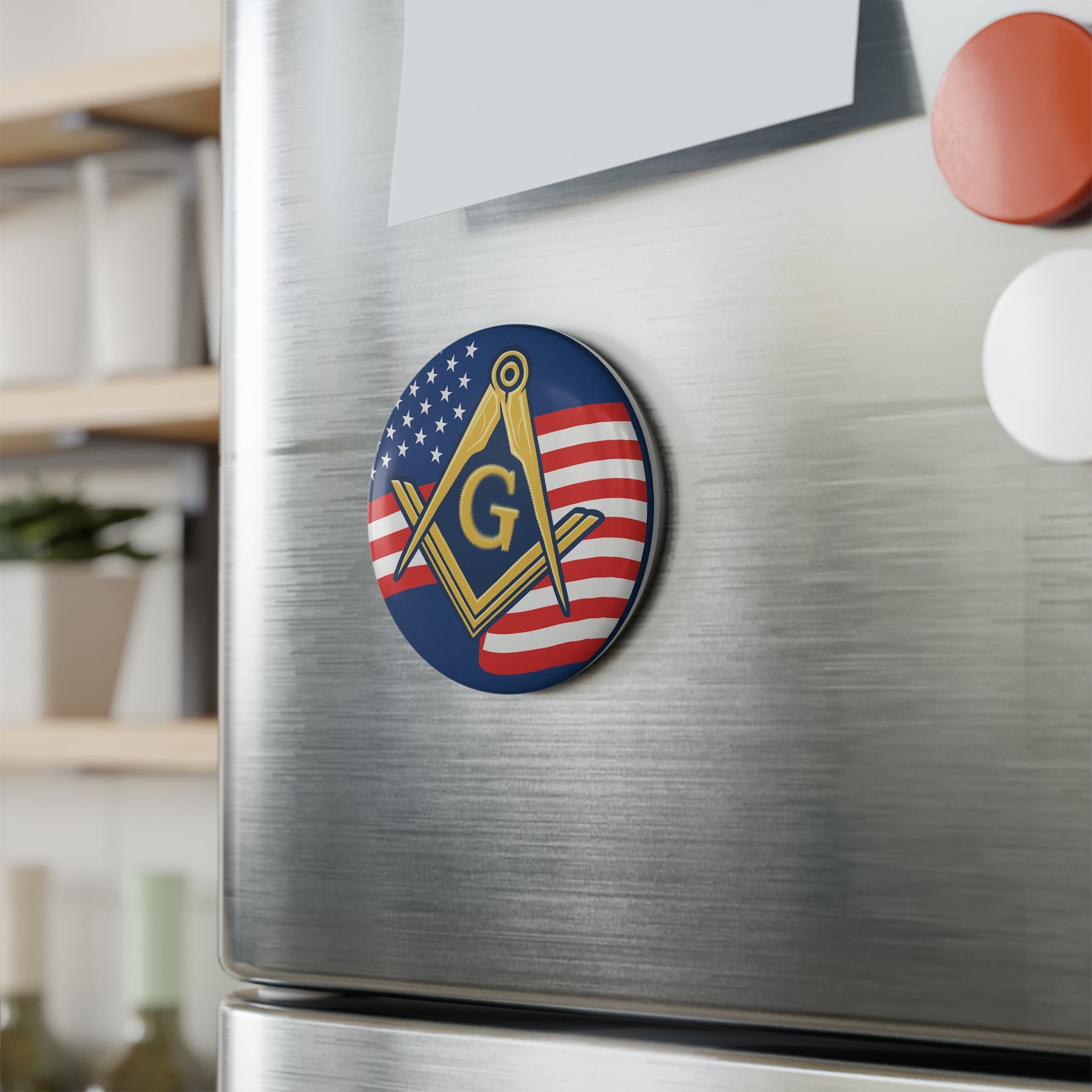 Master Mason Blue Lodge Magnet - Decorative Refrigerator - Bricks Masons