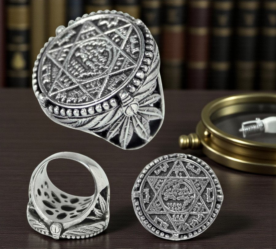 Suleiman Solomon Signet Ring, Silver, 2.3 cm, 17.5 g, Art. 1316 - Bricks Masons