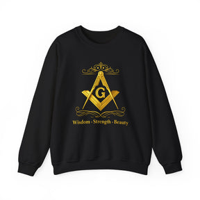 Master Mason Blue Lodge Sweatshirt - Wisdom Strength & Beauty Square & Compass G