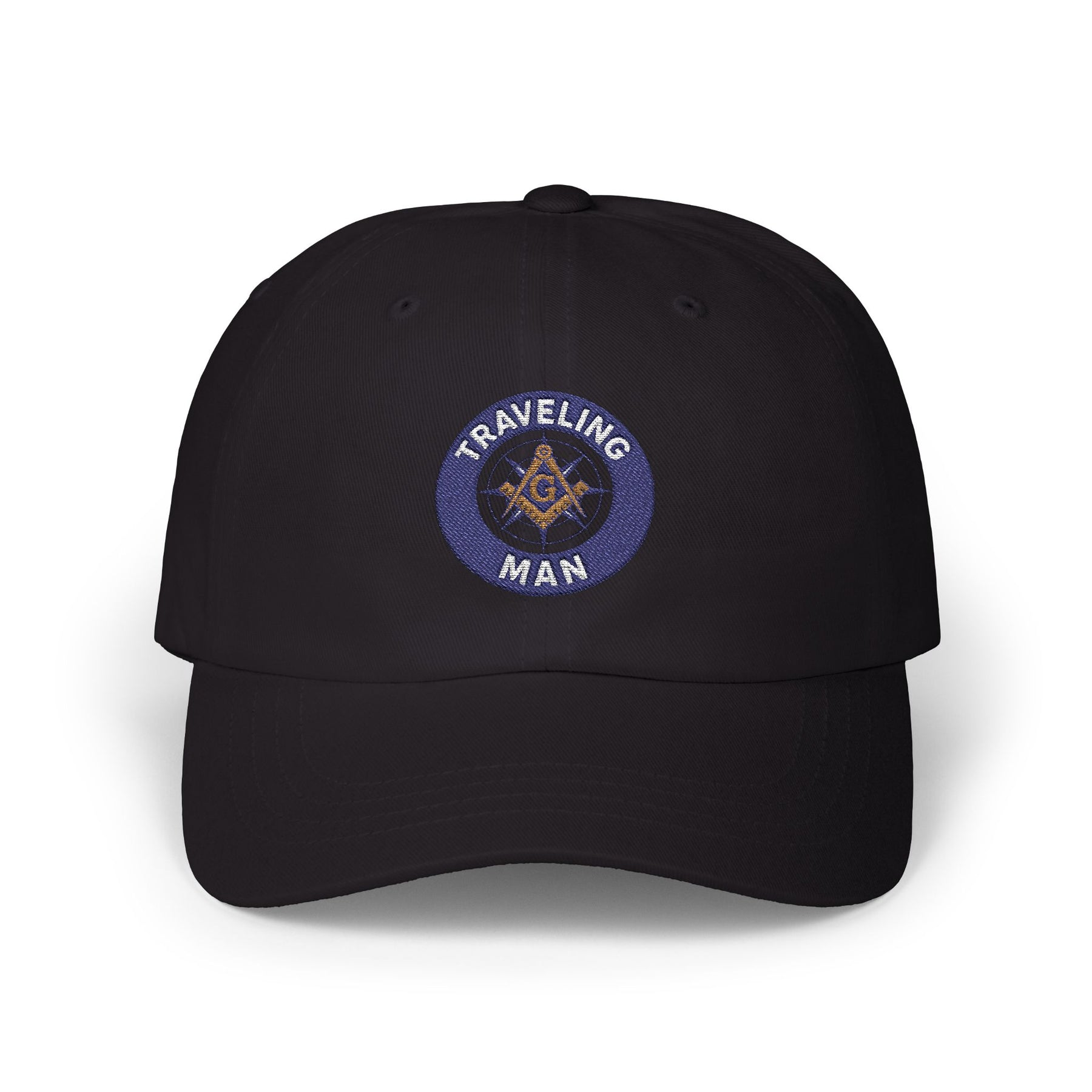Master Mason Blue Lodge Baseball Cap - Embroidered Traveling Man Dad Cap - Bricks Masons