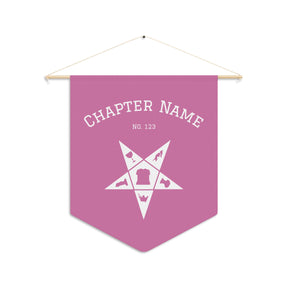 OES Pennant - Pink & White Star With Personalization - Bricks Masons