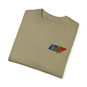 Master Mason Blue Lodge T-Shirt - Garment-Dyed Tennessee Mason - Bricks Masons