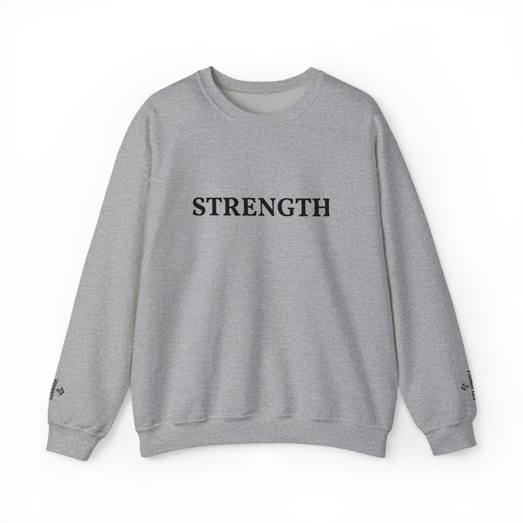 Master Mason Blue Lodge Sweatshirt -  Strength Front & Sleeves Embroidery - Bricks Masons