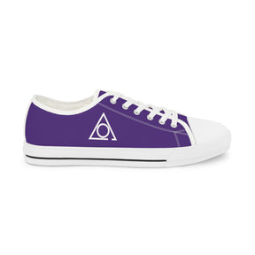 LOCOP Sneaker - Low Top Sneaker Black & White Purple Canvas White Emblem - Bricks Masons