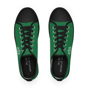 Knight Masons Sneaker - Low Top Sneaker Black & White Green Canvas - Bricks Masons