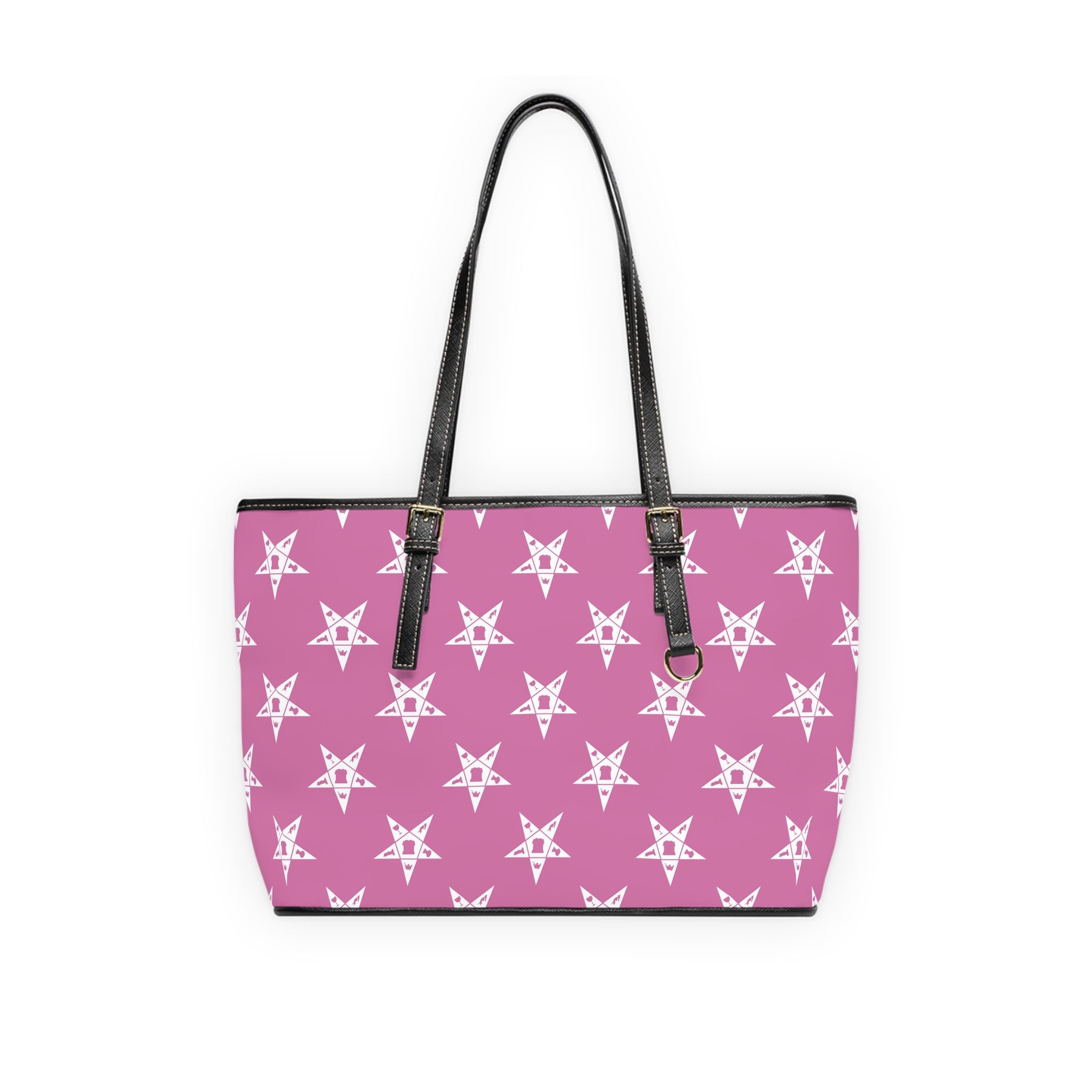 OES Handbag - Pink PU Leather With White Stars - Bricks Masons