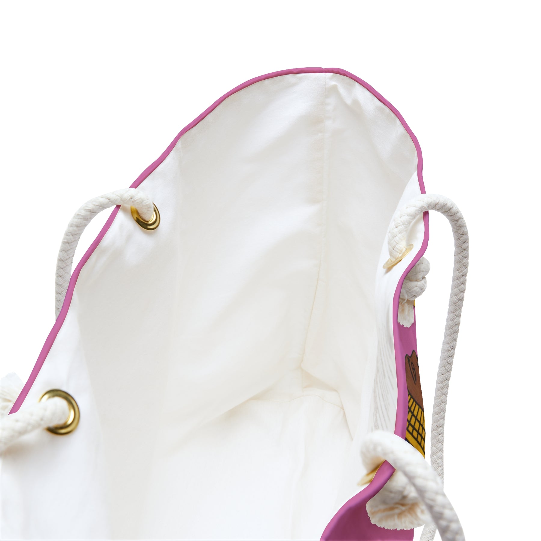 DOI Travel Bag - Pink Spun Polyester With Rope Handles - Bricks Masons
