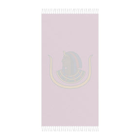 DOI Towel - Pink Polyester With Knotted Tassels Lightweight - Bricks Masons