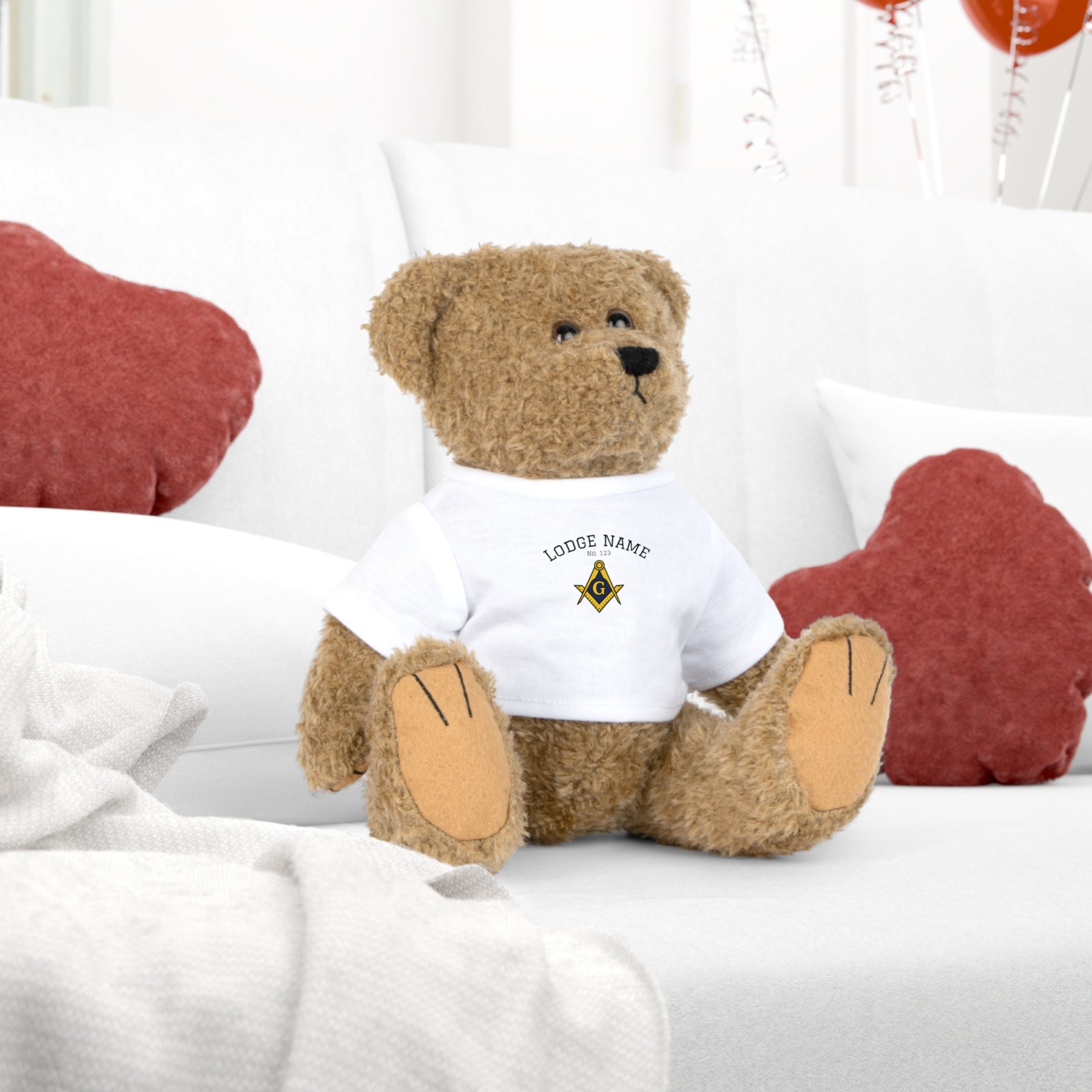 Master Mason Blue Lodge Teddy Bear - Personalizable 4 Plushies - Bricks Masons