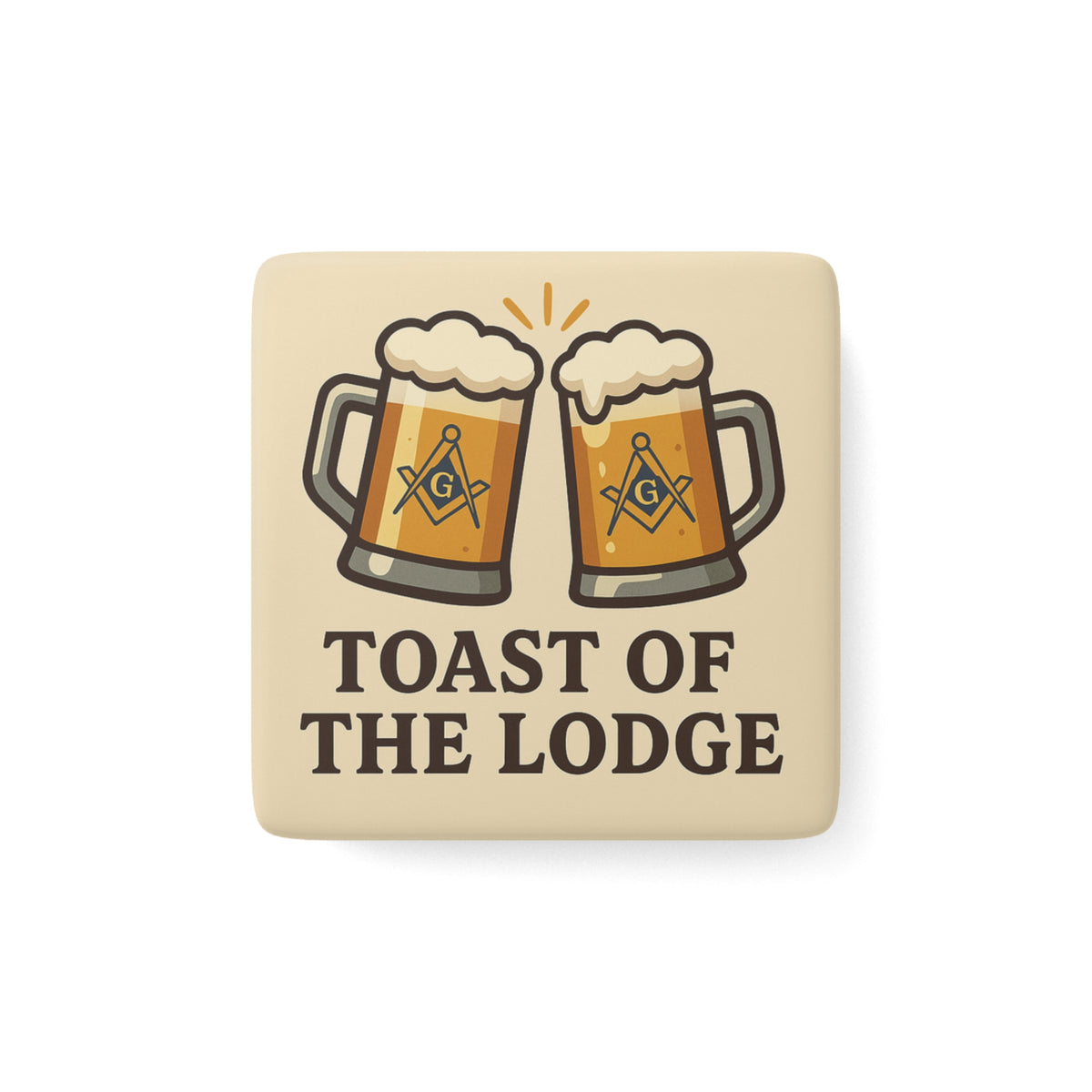 Master Mason Blue Lodge Magnet - Porcelain With Magnet - Bricks Masons