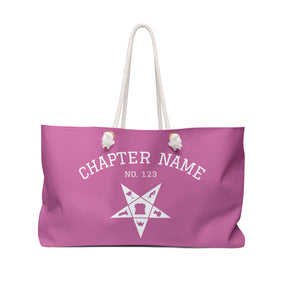 OES Travel Bag - Customizable Pink & White Spun Polyester - Bricks Masons