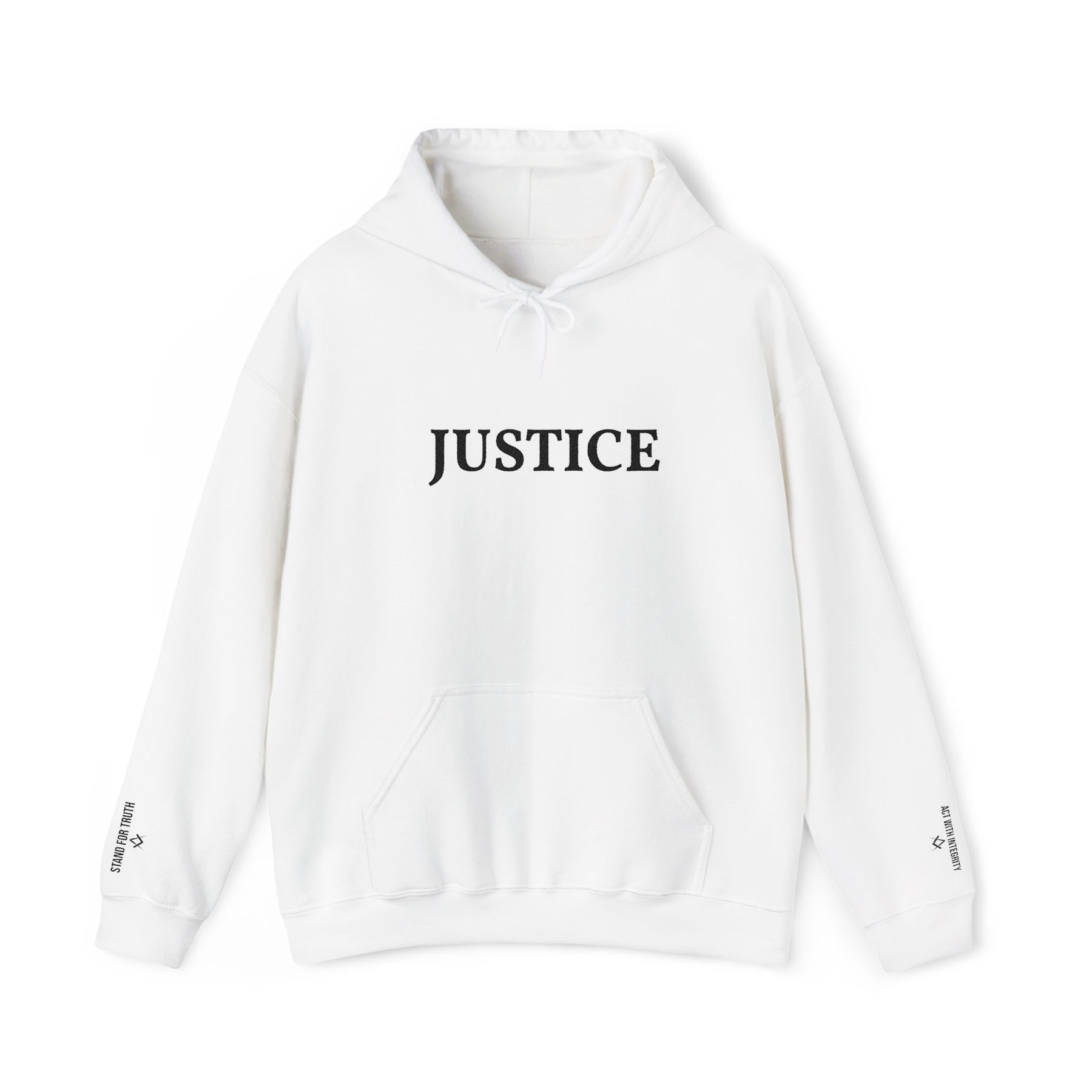 Entered Apprentice Blue Lodge Hoodie - Justice Front & Sleeves Embroidery - Bricks Masons