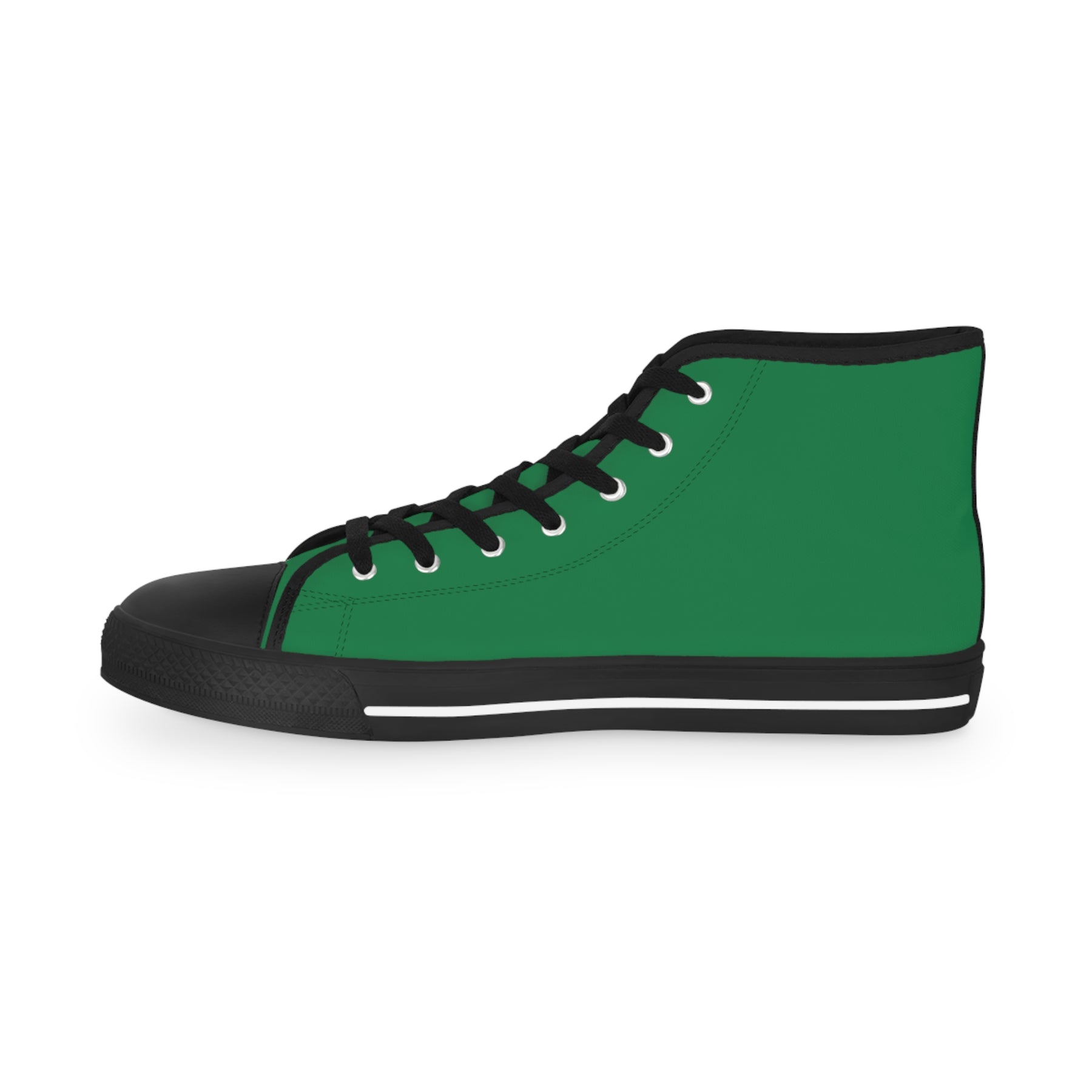 Knight Masons Sneaker - High Top Black & White Green Canvas - Bricks Masons